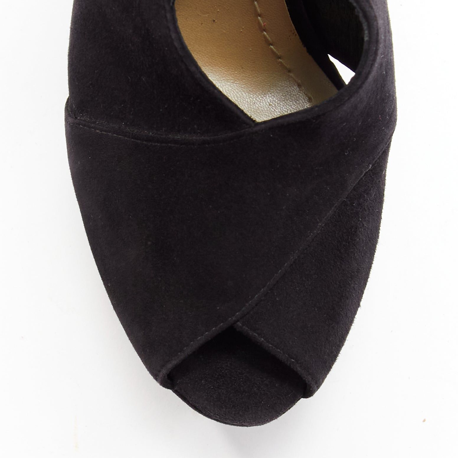Dior CHRISTIAN DIOR Vintage yellow scaled leather black suede platforms EU38 Size US 8 / IT 38 - 6 Thumbnail