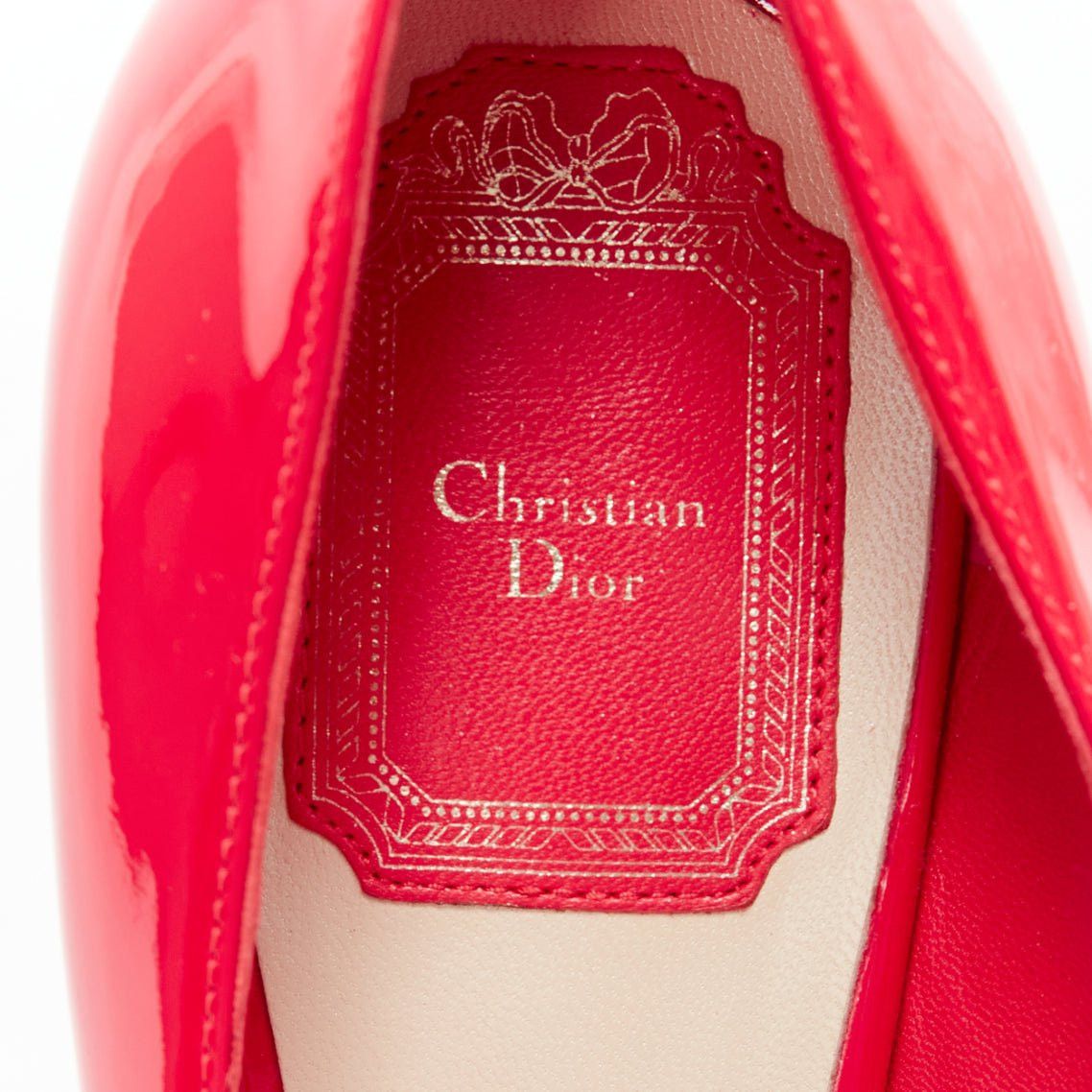 Dior CHRISTIAN DIOR neon pink patent leather peep toe platform pumps EU38 Size US 8 / IT 38 - 8 Thumbnail