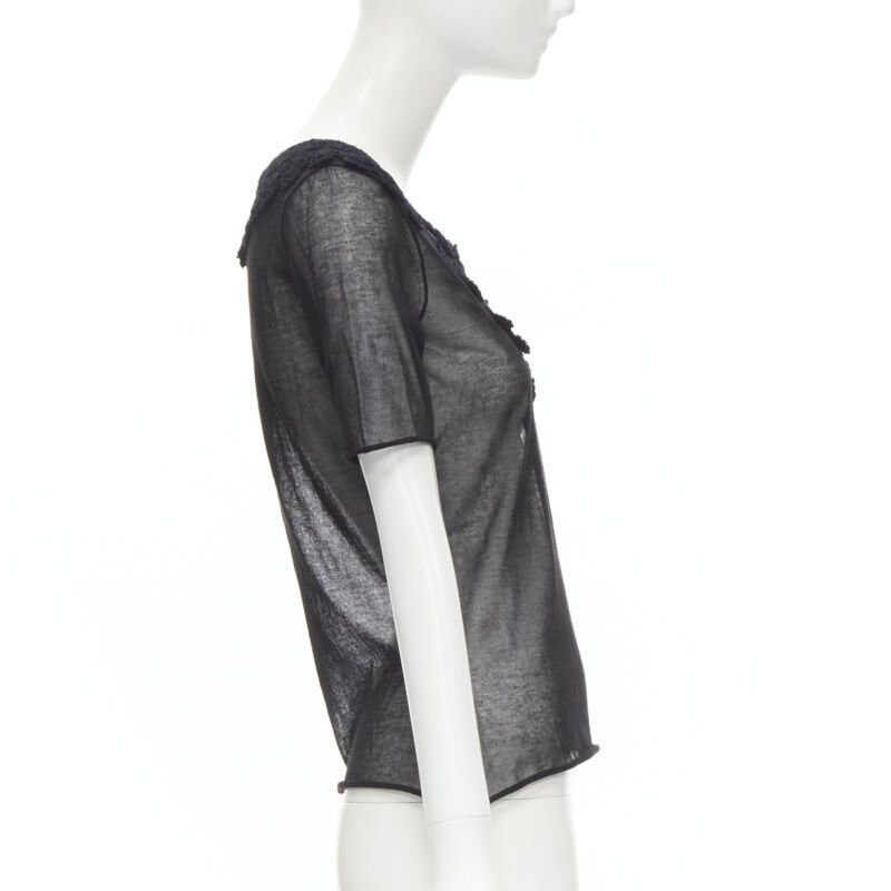 Dolce & Gabbana new DOLCE GABBANA crochet lace sheer rolled edges fine knit cotton top IT40 S Size S / US 4 / IT 40 - 4 Thumbnail