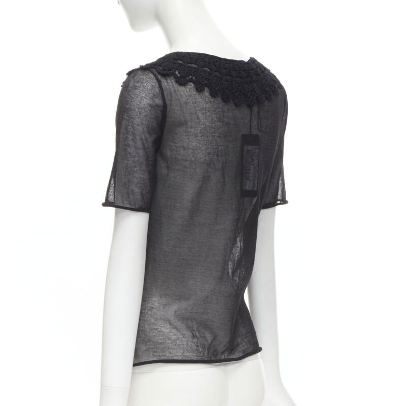 Dolce & Gabbana new DOLCE GABBANA crochet lace sheer rolled edges fine knit cotton top IT40 S Size S / US 4 / IT 40 - 5 Thumbnail