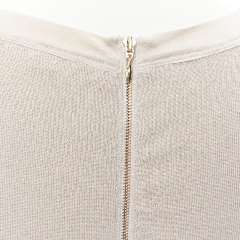 Chloe CHLOE Perle beige cashmere silk gold zip back short sleeve sweater S Size S / US 4 / IT 40 - 8 Thumbnail