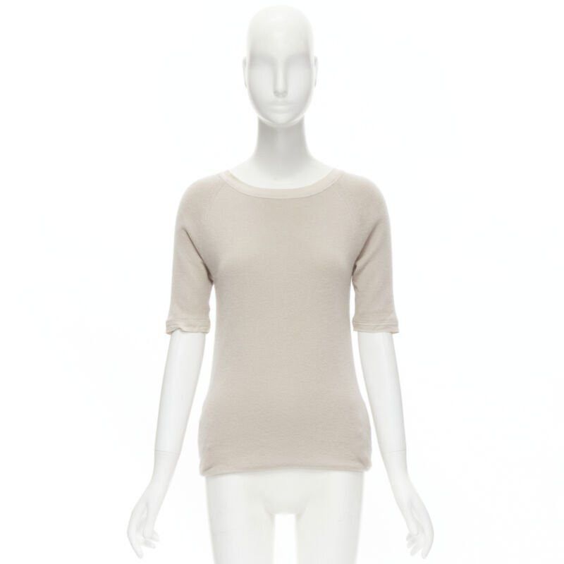 Chloe CHLOE Perle beige cashmere silk gold zip back short sleeve sweater S Size S / US 4 / IT 40 - 10 Thumbnail