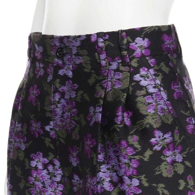 Gucci new GUCCI 2017 purple floral jacquard embroidery patch culotte shorts IT40 S Size 27" / US 4 / IT 40 - 7 Thumbnail