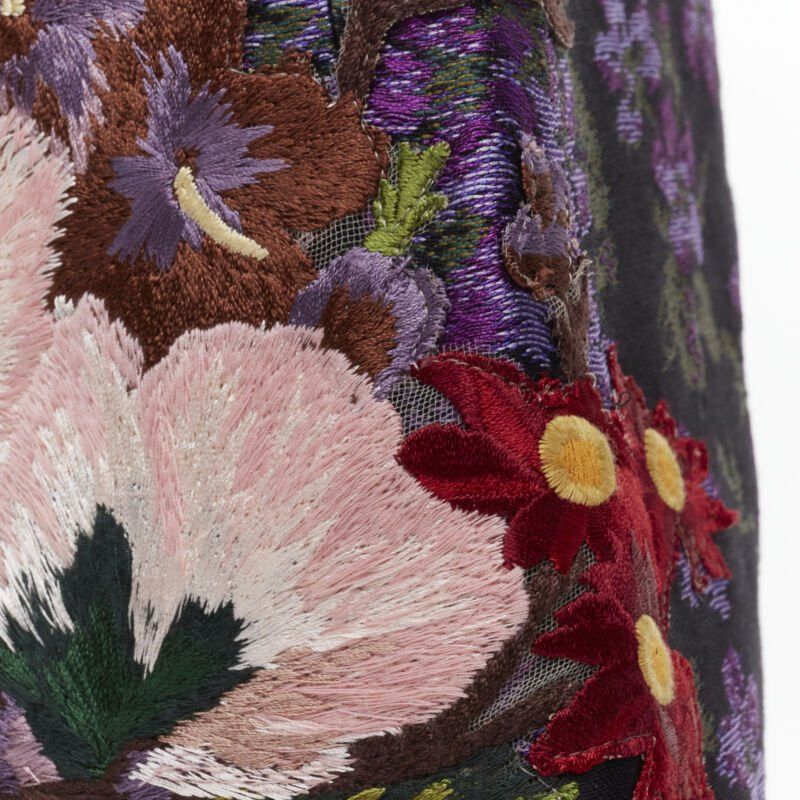 Gucci new GUCCI 2017 purple floral jacquard embroidery patch culotte shorts IT40 S Size 27" / US 4 / IT 40 - 9 Thumbnail