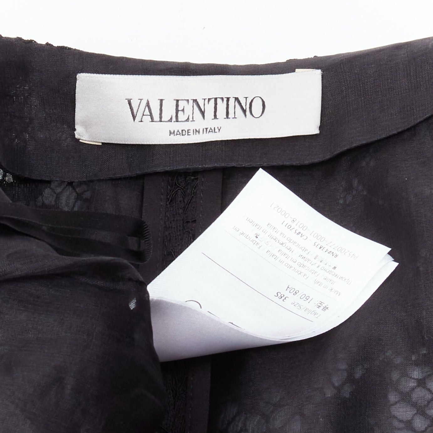 Valentino VALENTINO black floral lace knee length culotte shorts IT38 XS Size 26" / US 2 / IT 38 - 9 Thumbnail