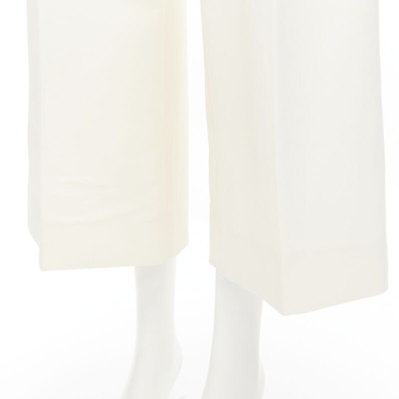 Oscar De La Renta OSCAR DE LA RENTA 2015 virgin wool crepe cream pleated wide pants US2 XS Size 27" / US 4 / IT 40 - 8 Thumbnail