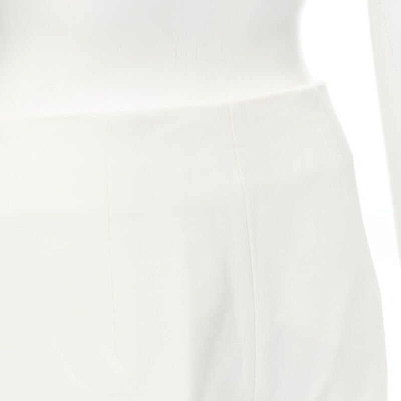 Oscar De La Renta OSCAR DE LA RENTA 2015 virgin wool crepe cream pleated wide pants US2 XS Size 27" / US 4 / IT 40 - 7 Thumbnail