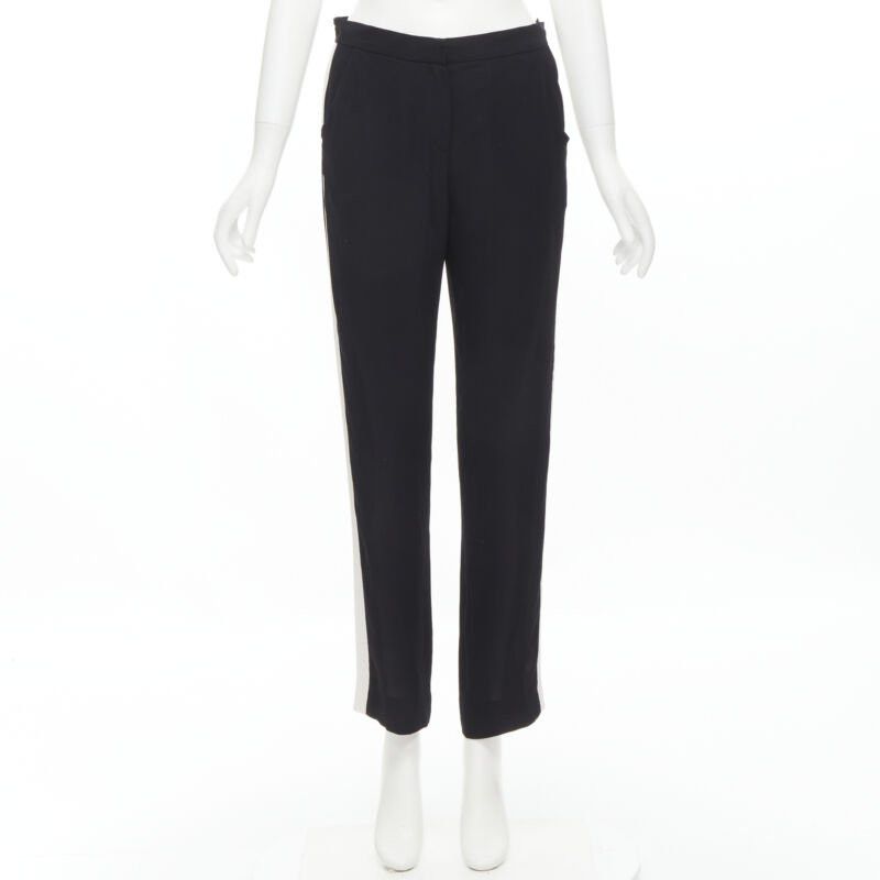 Lanvin LANVIN 2013 Alber Elbaz 100% viscose white stripe black trousers FR36 S Size 26" / US 2 / IT 38 - 10 Thumbnail