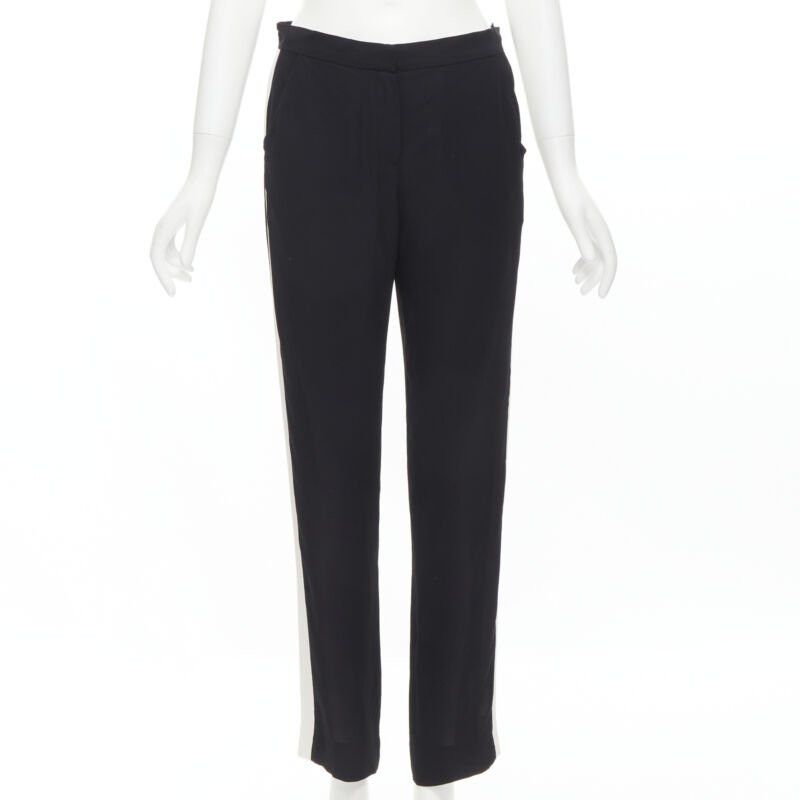 Lanvin LANVIN 2013 Alber Elbaz 100% viscose white stripe black trousers FR36 S Size 26" / US 2 / IT 38 - 3 Thumbnail