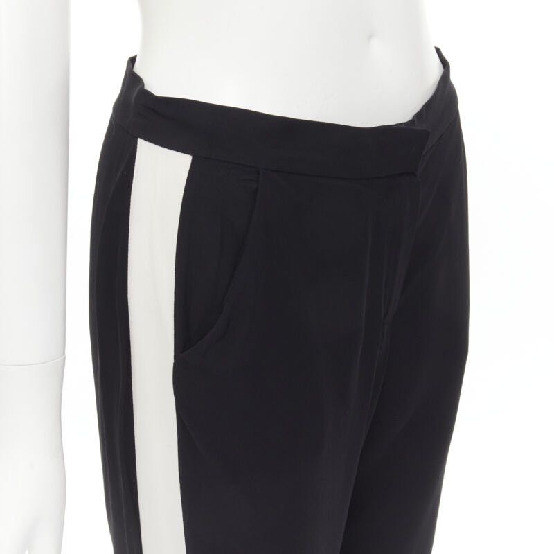 Lanvin LANVIN 2013 Alber Elbaz 100% viscose white stripe black trousers FR36 S Size 26" / US 2 / IT 38 - 2 Thumbnail