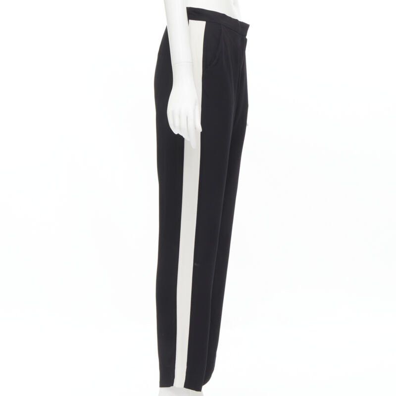 Lanvin LANVIN 2013 Alber Elbaz 100% viscose white stripe black trousers FR36 S Size 26" / US 2 / IT 38 - 4 Thumbnail