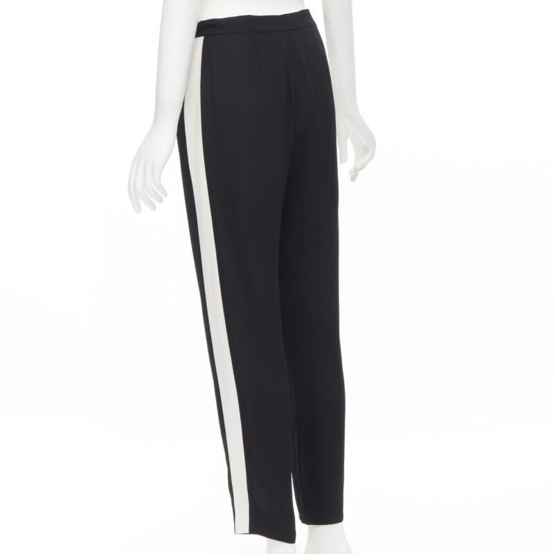 Lanvin LANVIN 2013 Alber Elbaz 100% viscose white stripe black trousers FR36 S Size 26" / US 2 / IT 38 - 6 Thumbnail