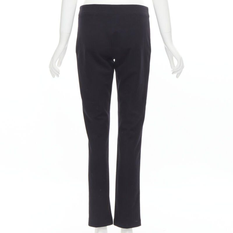 The Row THE ROW black modal cotton dual gold zipper minimal legging pants XSXS Size 26" / US 2 / IT 38 - 6 Thumbnail