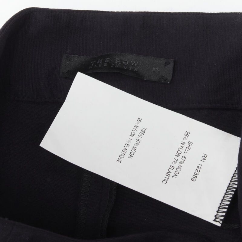 The Row THE ROW black modal cotton dual gold zipper minimal legging pants XSXS Size 26" / US 2 / IT 38 - 9 Thumbnail