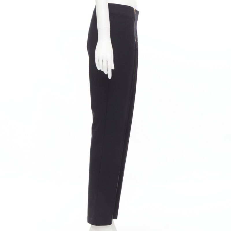The Row THE ROW black modal cotton dual gold zipper minimal legging pants XSXS Size 26" / US 2 / IT 38 - 4 Thumbnail