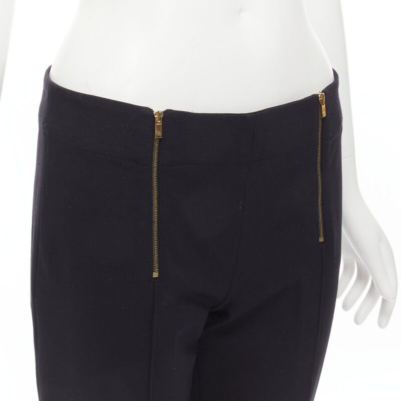 The Row THE ROW black modal cotton dual gold zipper minimal legging pants XSXS Size 26" / US 2 / IT 38 - 7 Thumbnail