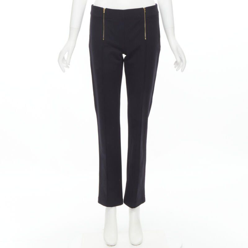The Row THE ROW black modal cotton dual gold zipper minimal legging pants XSXS Size 26" / US 2 / IT 38 - 10 Thumbnail