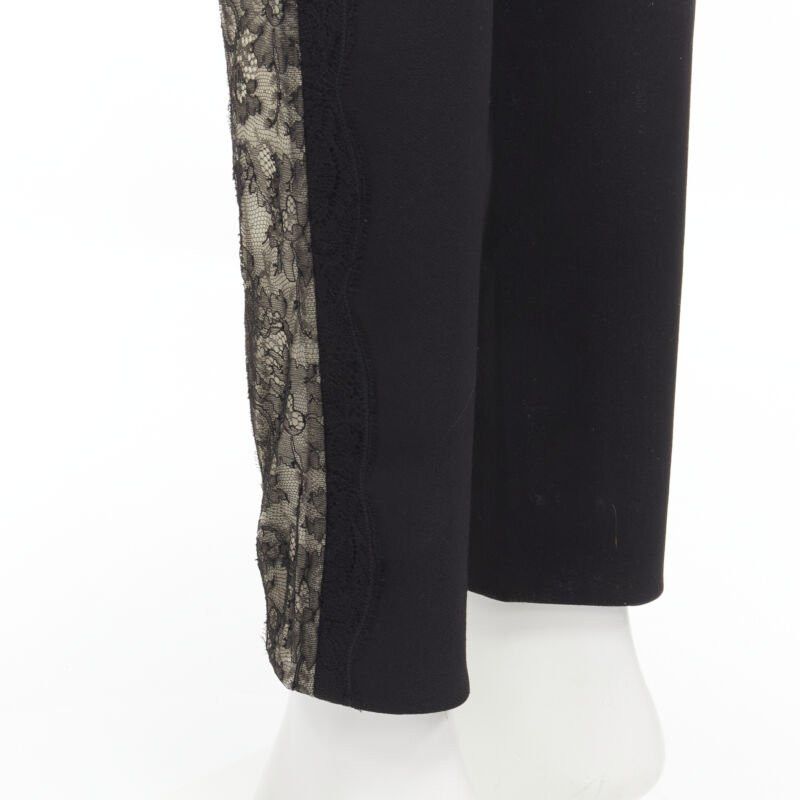 Stella McCartney STELLA MCCARTNEY black contour seam sheer lace side stretch legging pants IT38 S Size 26" / US 2 / IT 38 - 8 Thumbnail