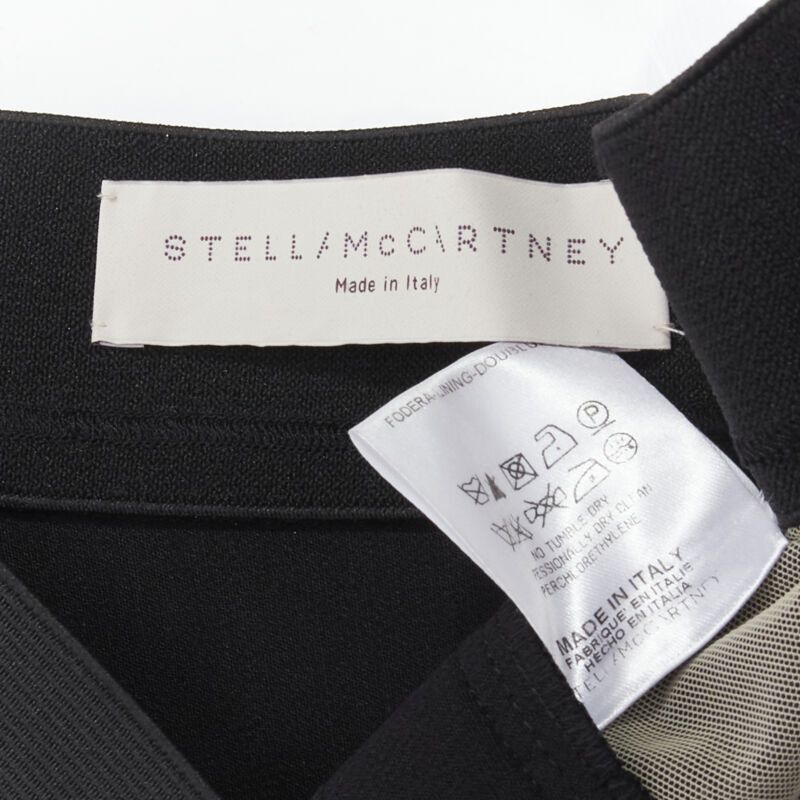 Stella McCartney STELLA MCCARTNEY black contour seam sheer lace side stretch legging pants IT38 S Size 26" / US 2 / IT 38 - 9 Thumbnail