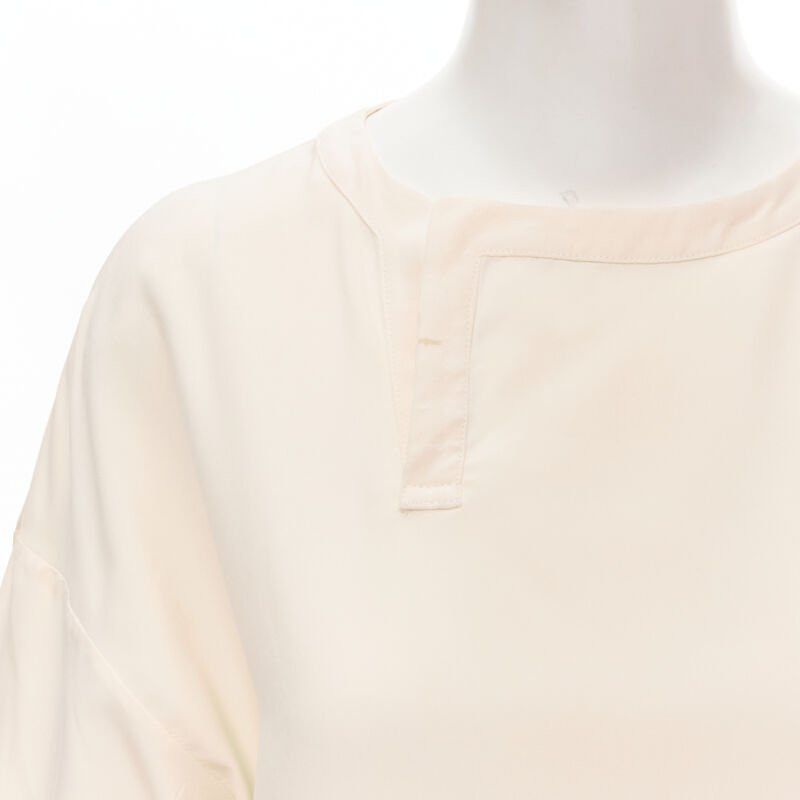 The Row THE ROW ivory cream triple pocket asymmetric collar boxy silk dress US0 XS Size XS / US 0-2 / IT 36-38 - 8 Thumbnail