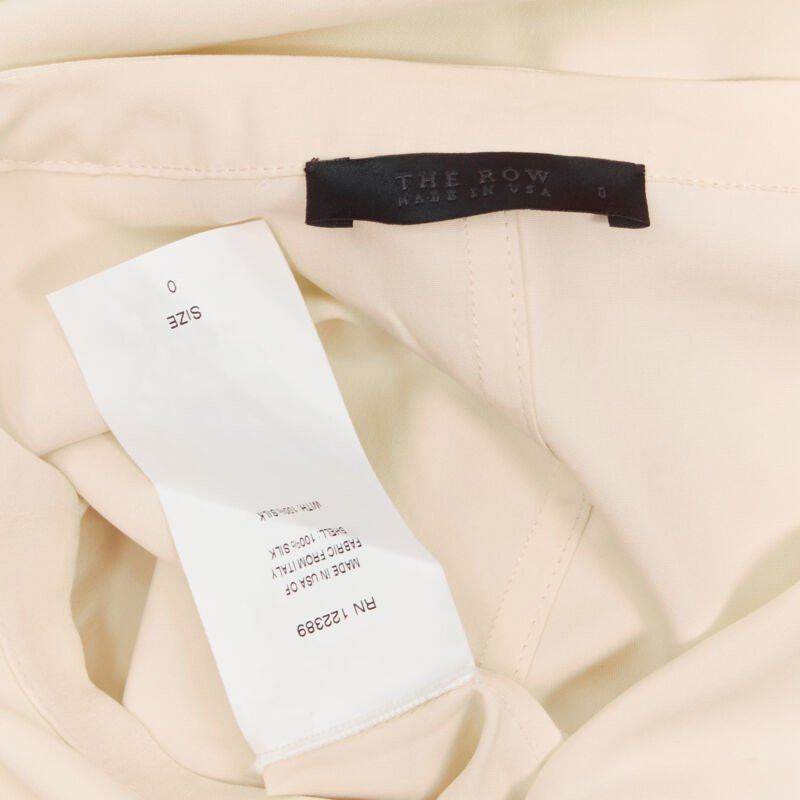 The Row THE ROW ivory cream triple pocket asymmetric collar boxy silk dress US0 XS Size XS / US 0-2 / IT 36-38 - 9 Thumbnail