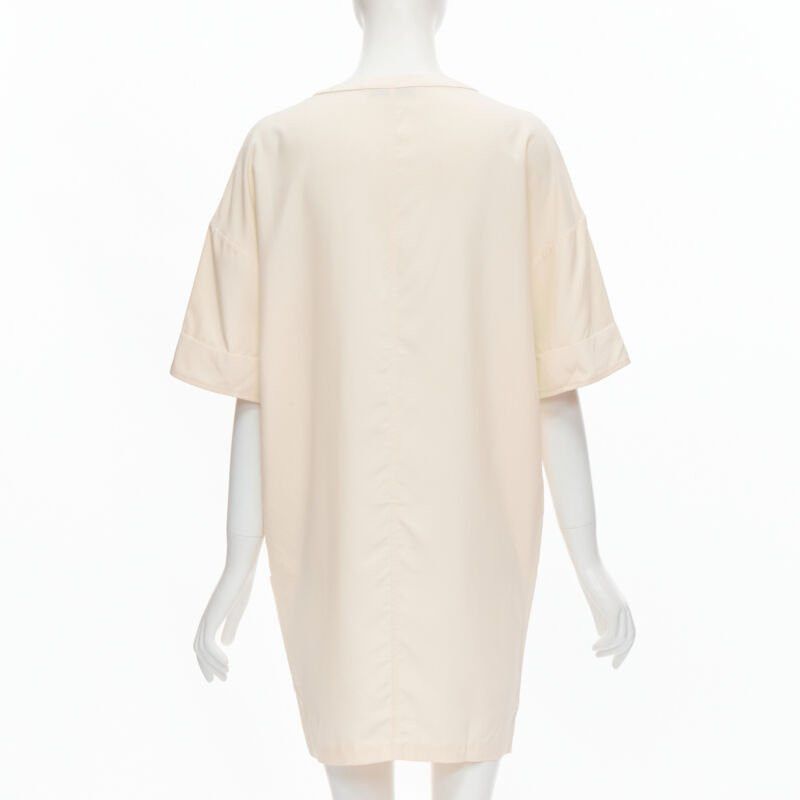 The Row THE ROW ivory cream triple pocket asymmetric collar boxy silk dress US0 XS Size XS / US 0-2 / IT 36-38 - 5 Thumbnail