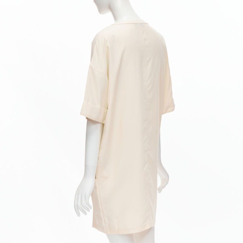 The Row THE ROW ivory cream triple pocket asymmetric collar boxy silk dress US0 XS Size XS / US 0-2 / IT 36-38 - 6 Thumbnail
