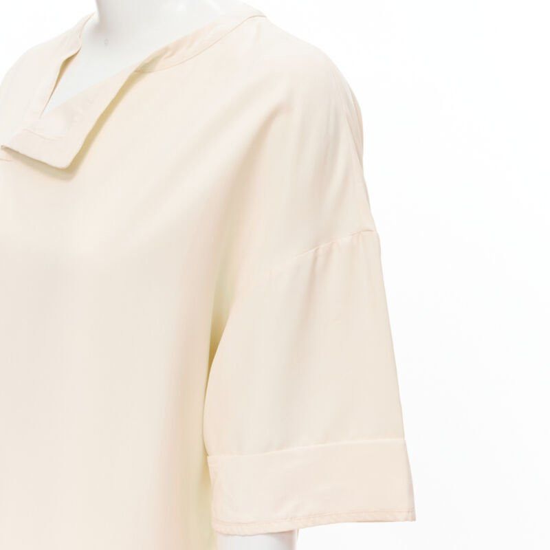 The Row THE ROW ivory cream triple pocket asymmetric collar boxy silk dress US0 XS Size XS / US 0-2 / IT 36-38 - 2 Thumbnail