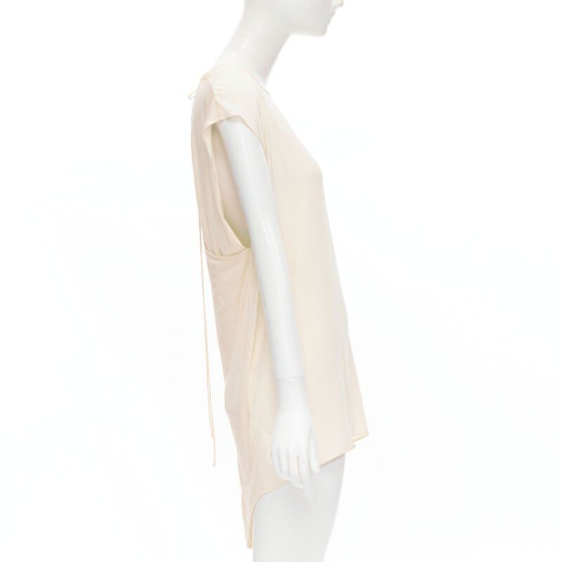 The Row THE ROW ivory cream mixed silk modal knit wrap tie back tunic vest XS Size XS / US 0-2 / IT 36-38 - 4 Thumbnail