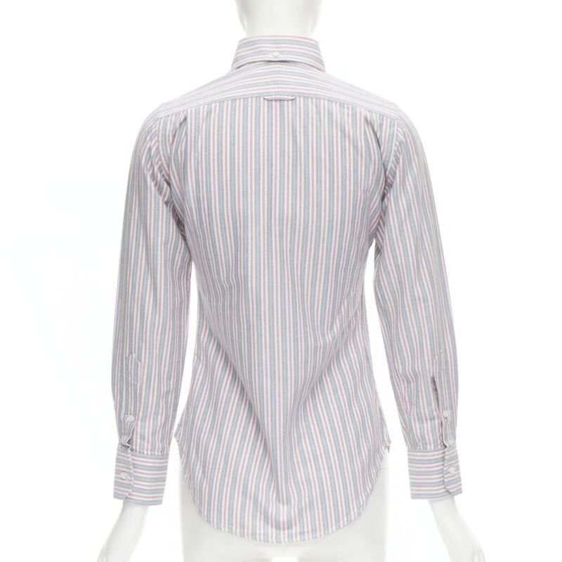 Thom Browne THOM BROWNE 2009 Signature grey red stripe cotton slim fit shirt US0 Size XS / US 0-2 / IT 36-38 - 5 Thumbnail