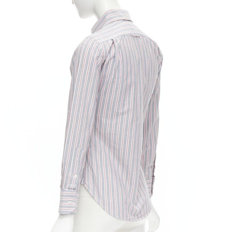 Thom Browne THOM BROWNE 2009 Signature grey red stripe cotton slim fit shirt US0 Size XS / US 0-2 / IT 36-38 - 6 Thumbnail