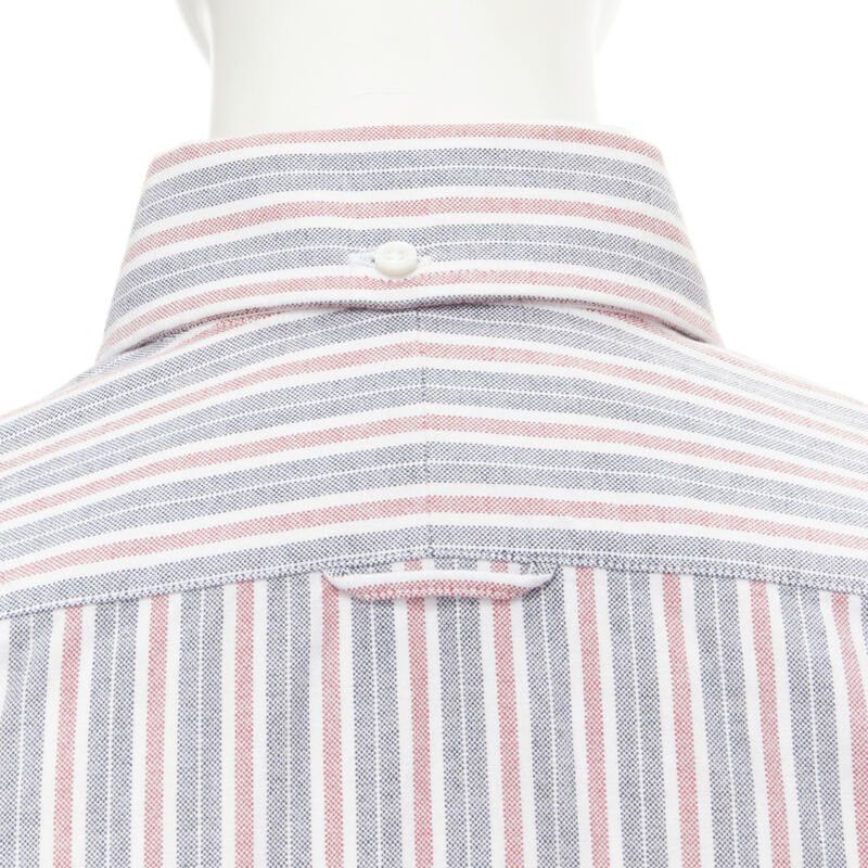 Thom Browne THOM BROWNE 2009 Signature grey red stripe cotton slim fit shirt US0 Size XS / US 0-2 / IT 36-38 - 8 Thumbnail