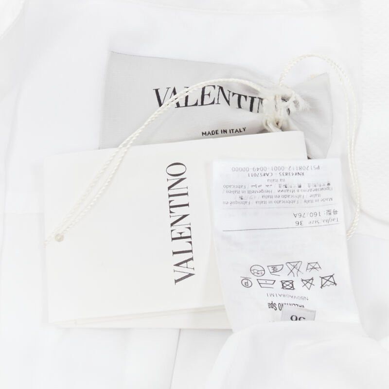 Valentino new VALENTINO white cotton black floral lace hem shirt dress IT36 XS Size XS / US 0-2 / IT 36-38 - 9 Thumbnail