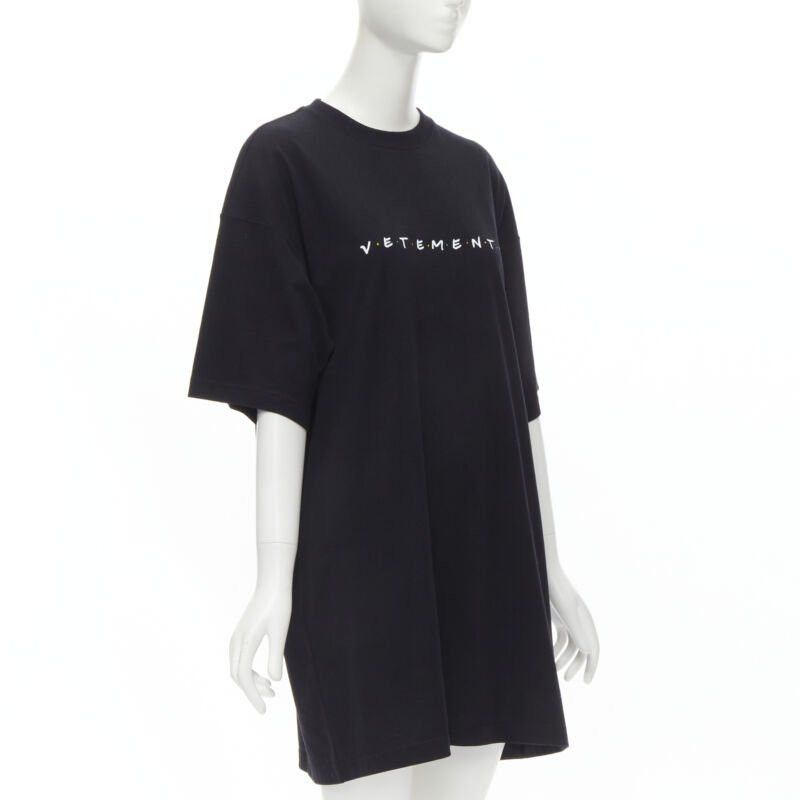 Vetements VETEMENTS Friends logo embroidered Limited Edition black cotton long tshirt XS Size XS / US 0-2 / IT 36-38 - 3 Thumbnail