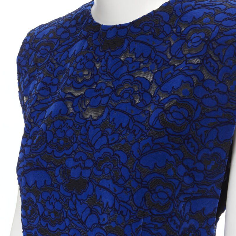Louis Vuitton LOUIS VUITTON 2017 Runway cobalt blue floral velvet effect lace vest FR36 XS Size XS / US 0-2 / IT 36-38 - 9 Thumbnail