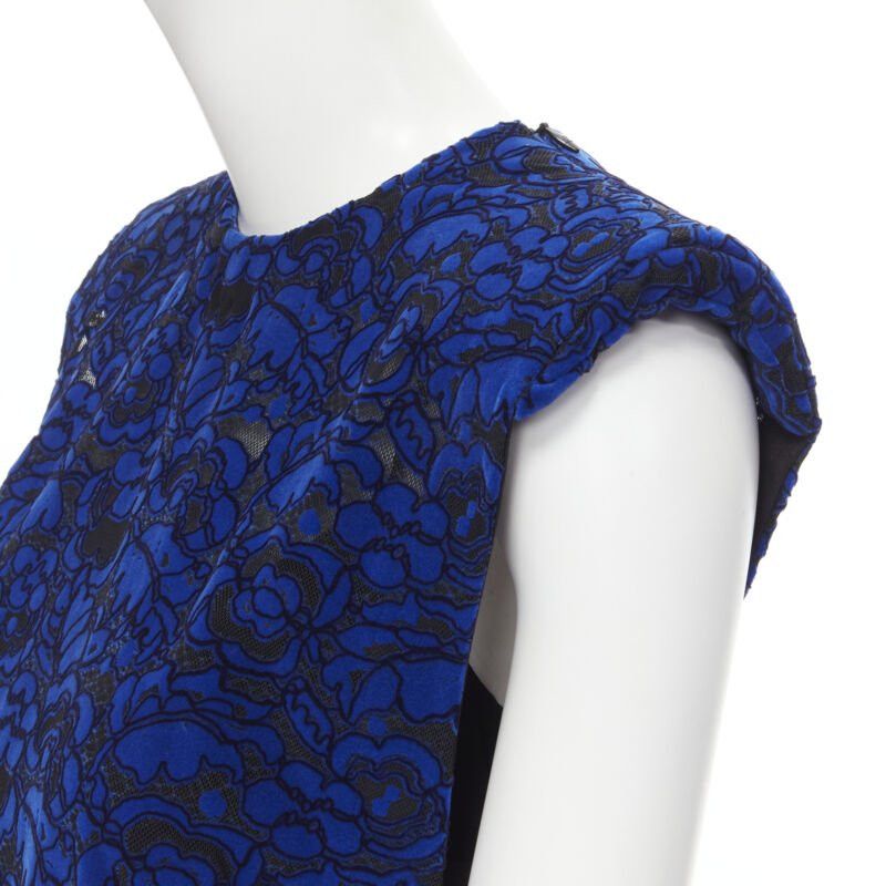 Louis Vuitton LOUIS VUITTON 2017 Runway cobalt blue floral velvet effect lace vest FR36 XS Size XS / US 0-2 / IT 36-38 - 2 Thumbnail