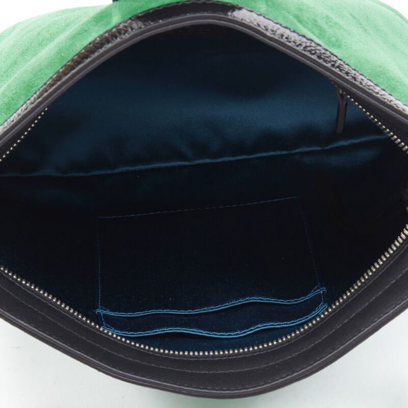 Gucci GUCCI Dionysus Kelly green suede black patent trimmed crossbody bucket bag Size ONE SIZE - 9 Thumbnail
