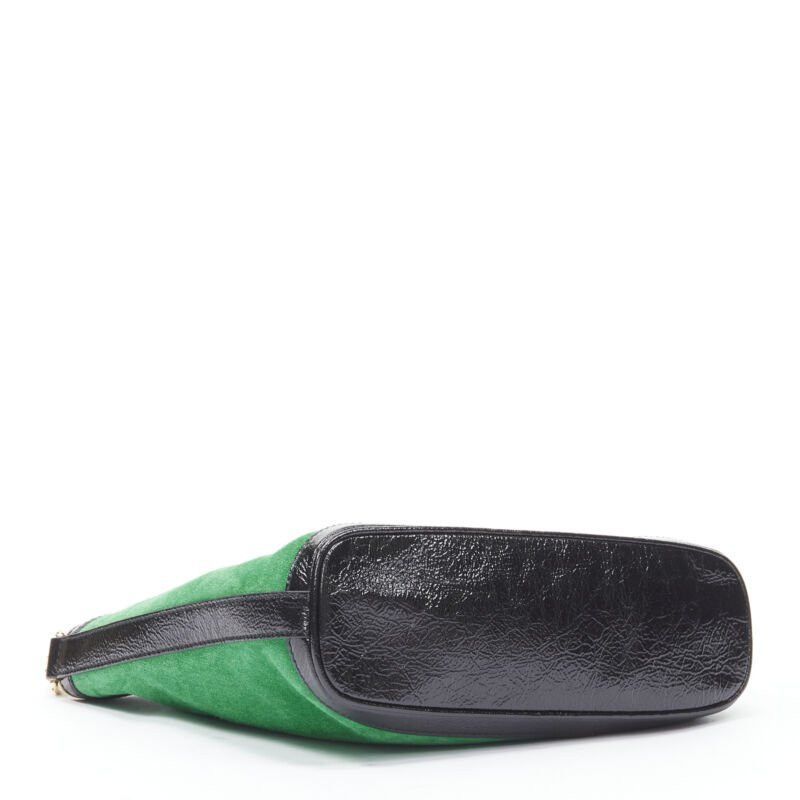 Gucci GUCCI Dionysus Kelly green suede black patent trimmed crossbody bucket bag Size ONE SIZE - 6 Thumbnail
