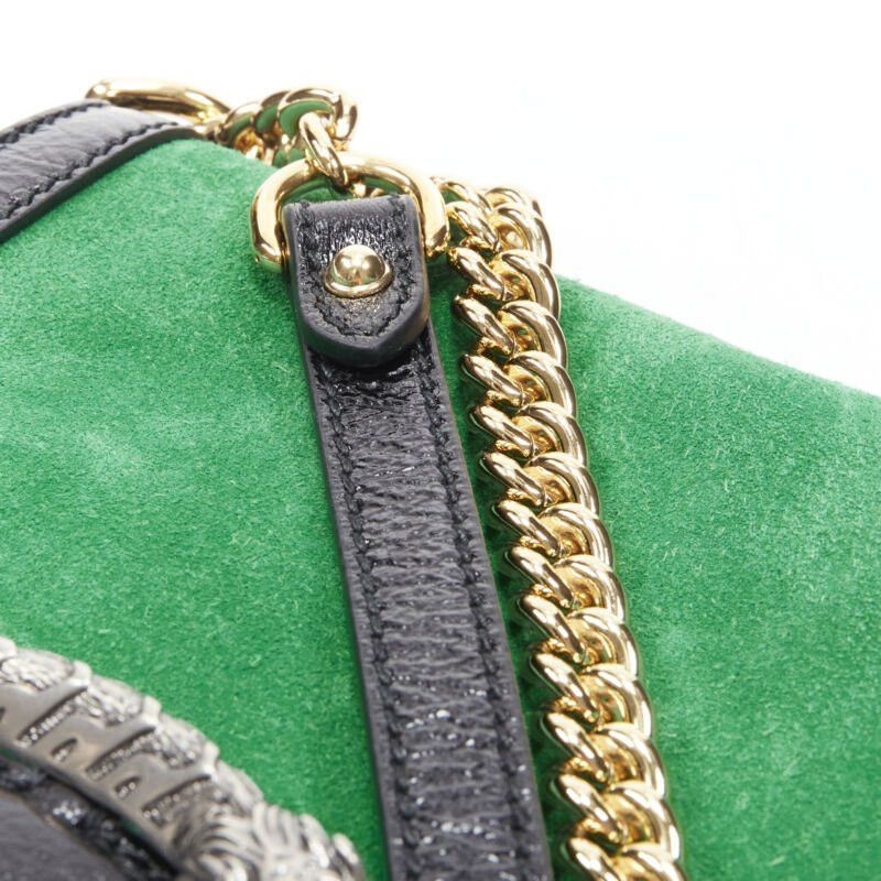 Gucci GUCCI Dionysus Kelly green suede black patent trimmed crossbody bucket bag Size ONE SIZE - 8 Thumbnail