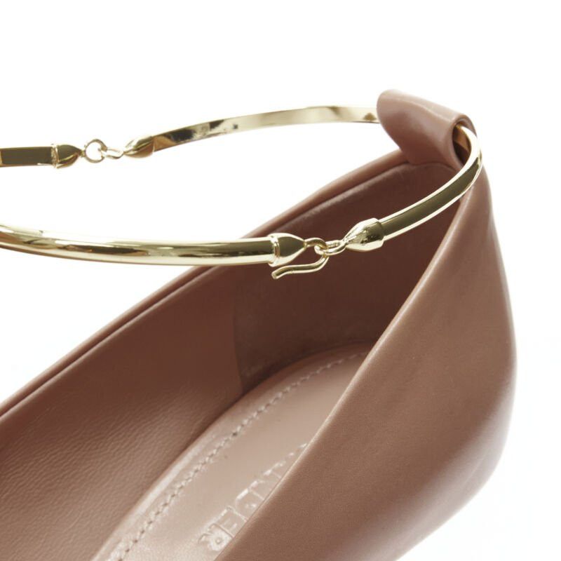 Jil Sander new JIL SANDER Brady 70 nude beige gold anklet bangle point toe pump EU38 Size US 8 / IT 38 - 7 Thumbnail