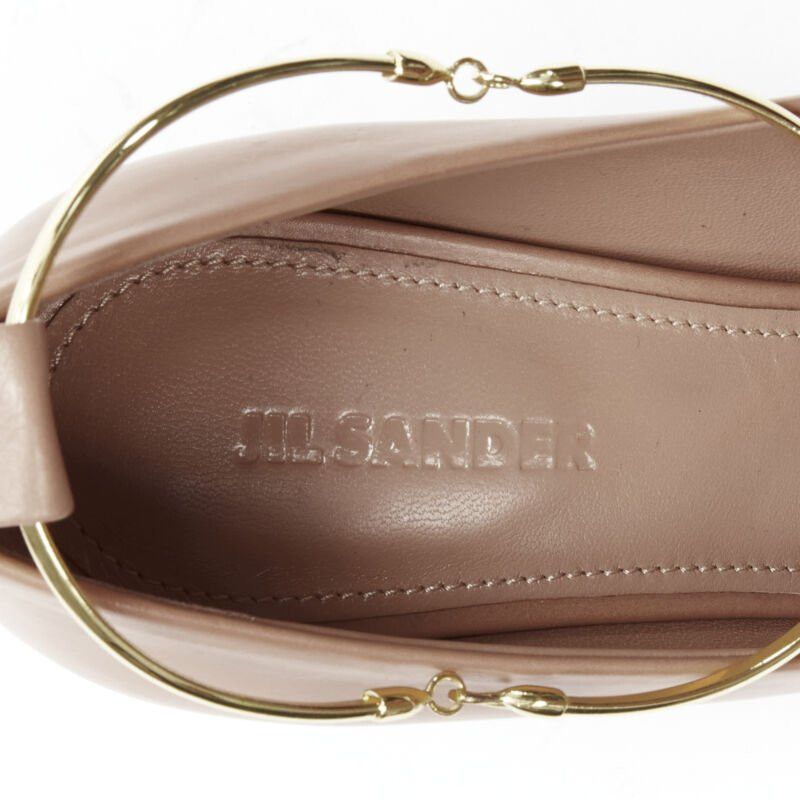Jil Sander new JIL SANDER Brady 70 nude beige gold anklet bangle point toe pump EU38 Size US 8 / IT 38 - 9 Thumbnail