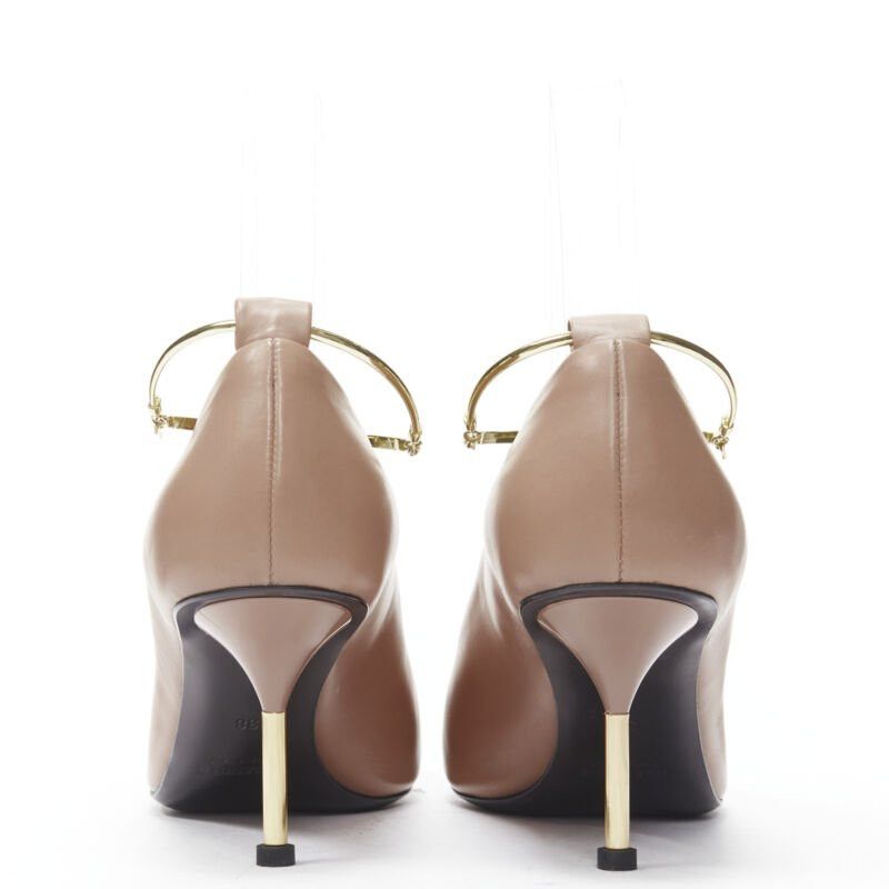 Jil Sander new JIL SANDER Brady 70 nude beige gold anklet bangle point toe pump EU38 Size US 8 / IT 38 - 5 Thumbnail