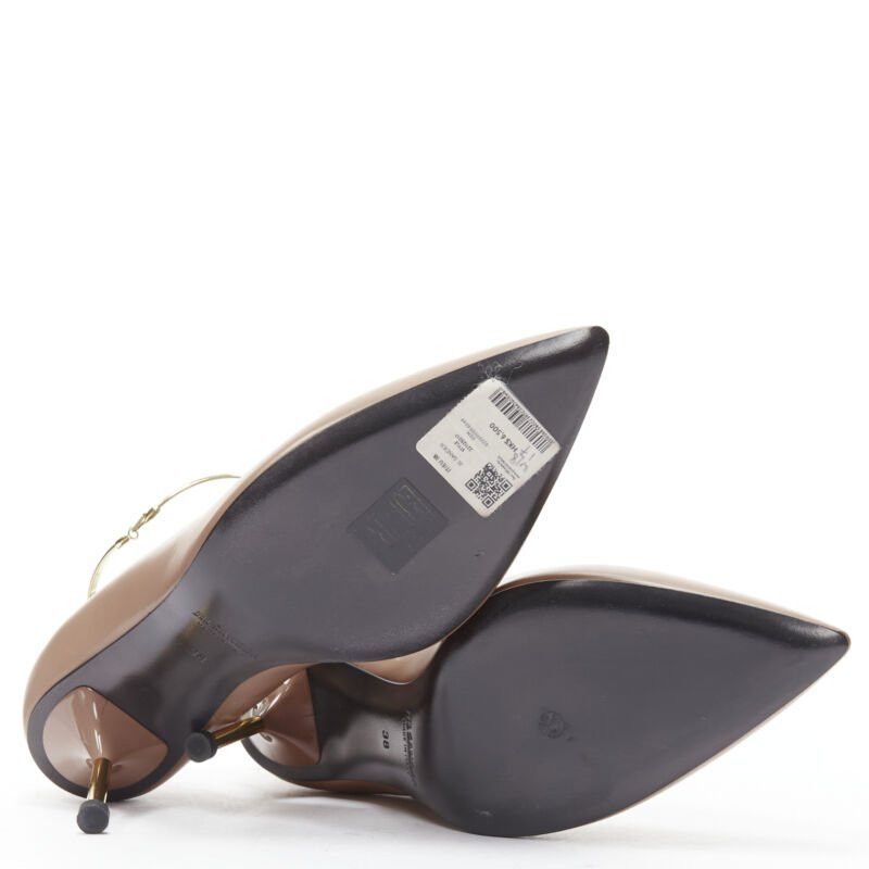 Jil Sander new JIL SANDER Brady 70 nude beige gold anklet bangle point toe pump EU38 Size US 8 / IT 38 - 11 Thumbnail