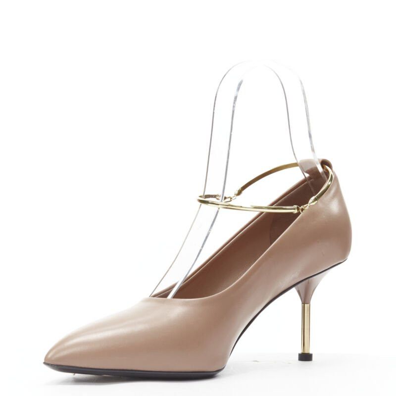 Jil Sander new JIL SANDER Brady 70 nude beige gold anklet bangle point toe pump EU38 Size US 8 / IT 38 - 4 Thumbnail