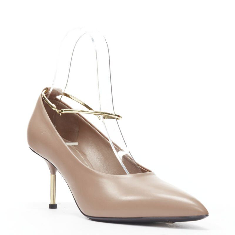 Jil Sander new JIL SANDER Brady 70 nude beige gold anklet bangle point toe pump EU38 Size US 8 / IT 38 - 2 Thumbnail