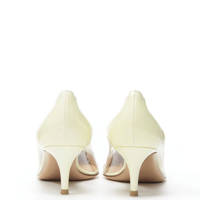 Gianvito Rossi GIANVITO ROSSI Plexi Vernice Powder cream patent PVC nude toe cap heel EU37.5 Size US 7.5 / IT 37.5 - 5 Thumbnail