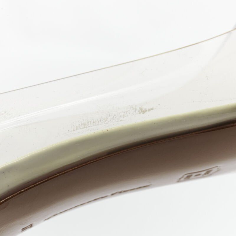 Gianvito Rossi GIANVITO ROSSI Plexi Vernice Powder cream patent PVC nude toe cap heel EU37.5 Size US 7.5 / IT 37.5 - 9 Thumbnail