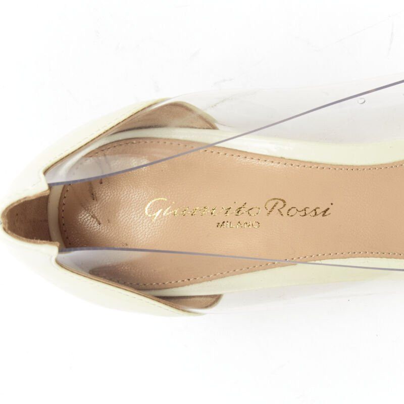 Gianvito Rossi GIANVITO ROSSI Plexi Vernice Powder cream patent PVC nude toe cap heel EU37.5 Size US 7.5 / IT 37.5 - 10 Thumbnail