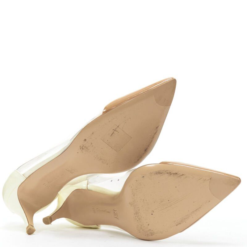Gianvito Rossi GIANVITO ROSSI Plexi Vernice Powder cream patent PVC nude toe cap heel EU37.5 Size US 7.5 / IT 37.5 - 12 Thumbnail
