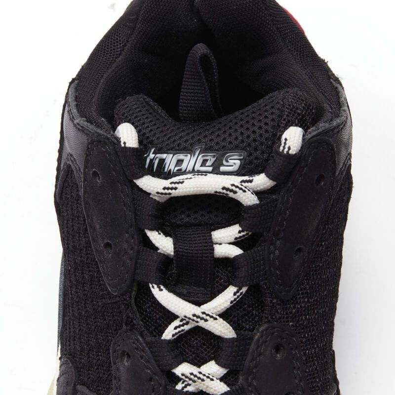 Balenciaga BALENCIAGA Triple S black mesh white red triple sole chunky sneaker EU37 Size US 7 / IT 37 - 9 Thumbnail